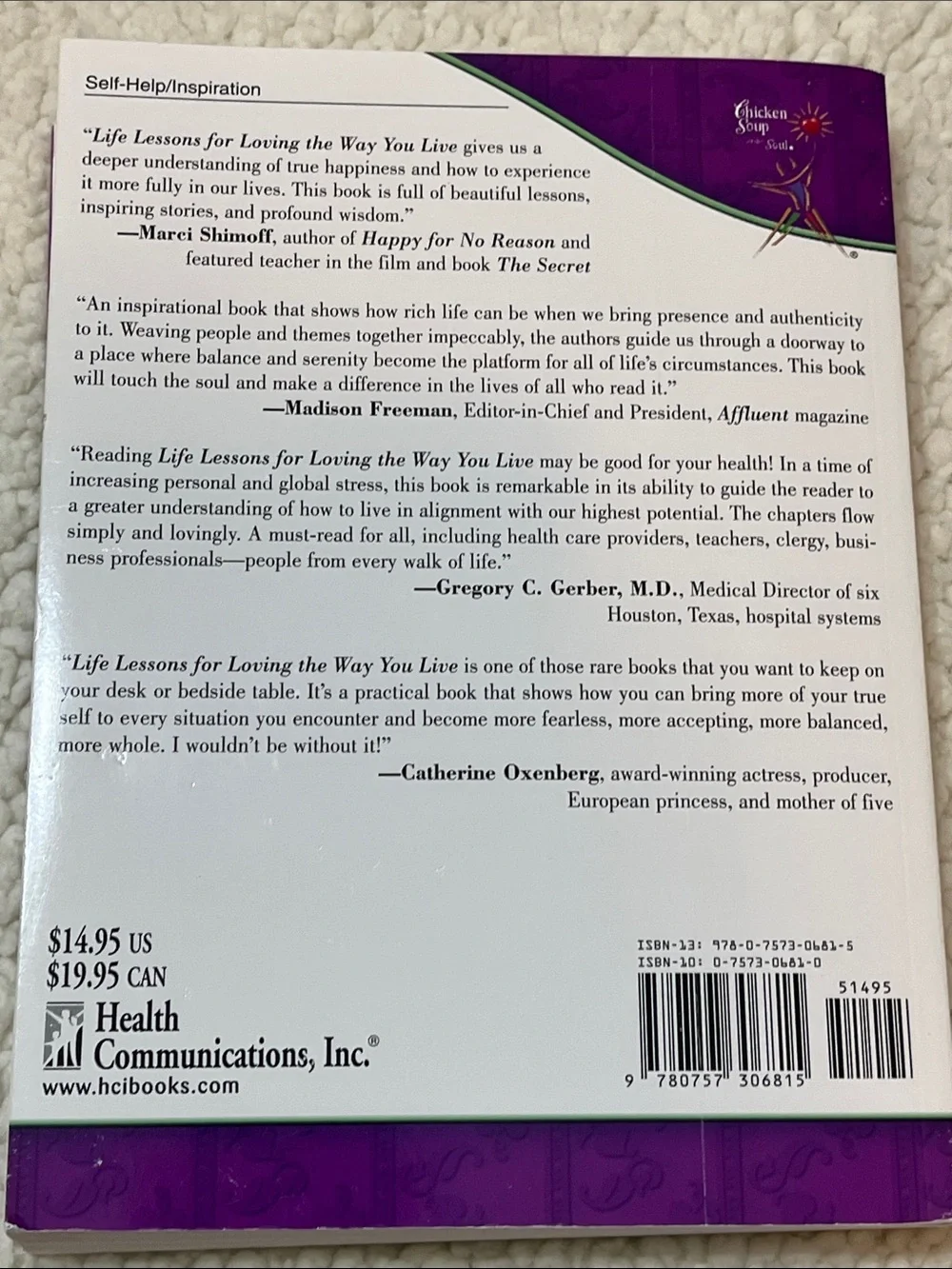 Life Lessons for Loving the Way You Live (Chicken Soup for the Soul) autographed
